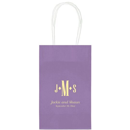 Condensed Monogram with Text Medium Twisted Handled Bags